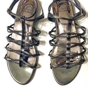 Stuart Weitzman | Strappy Pewter Sandals